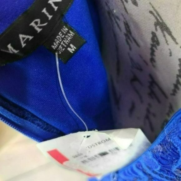 Marina Cap Sleeve Lace Sequin Gown - Picture 5 of 7